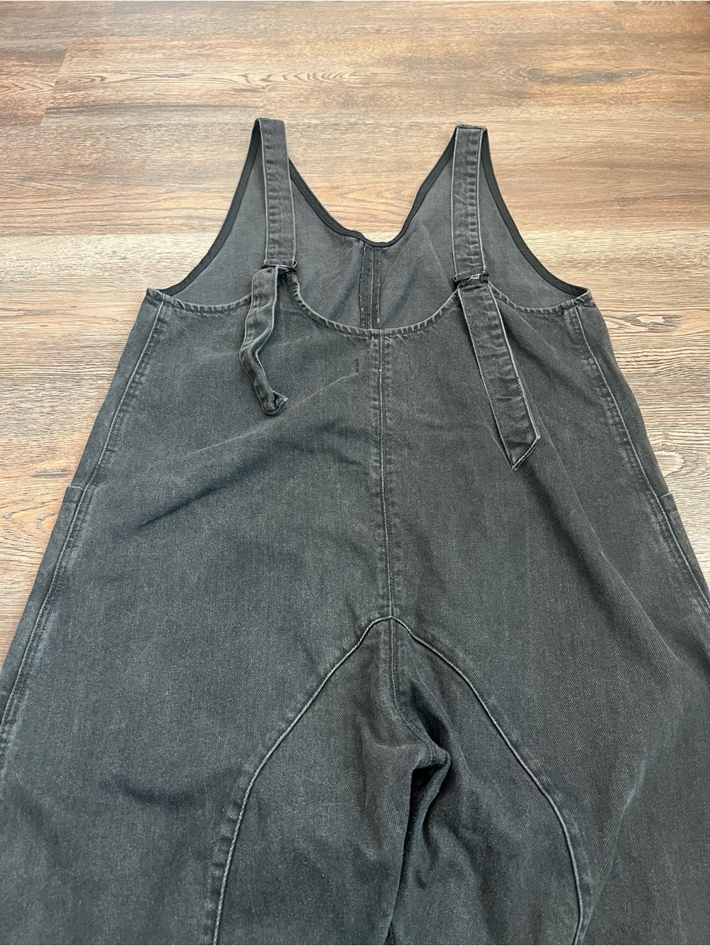 Free People We The Free High Roller Denim Jumpsuit Washed Black Size Medium - Picture 6 of 8